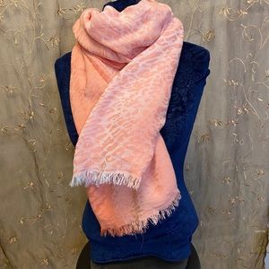 Peach Paisley Leopard Print Scarf